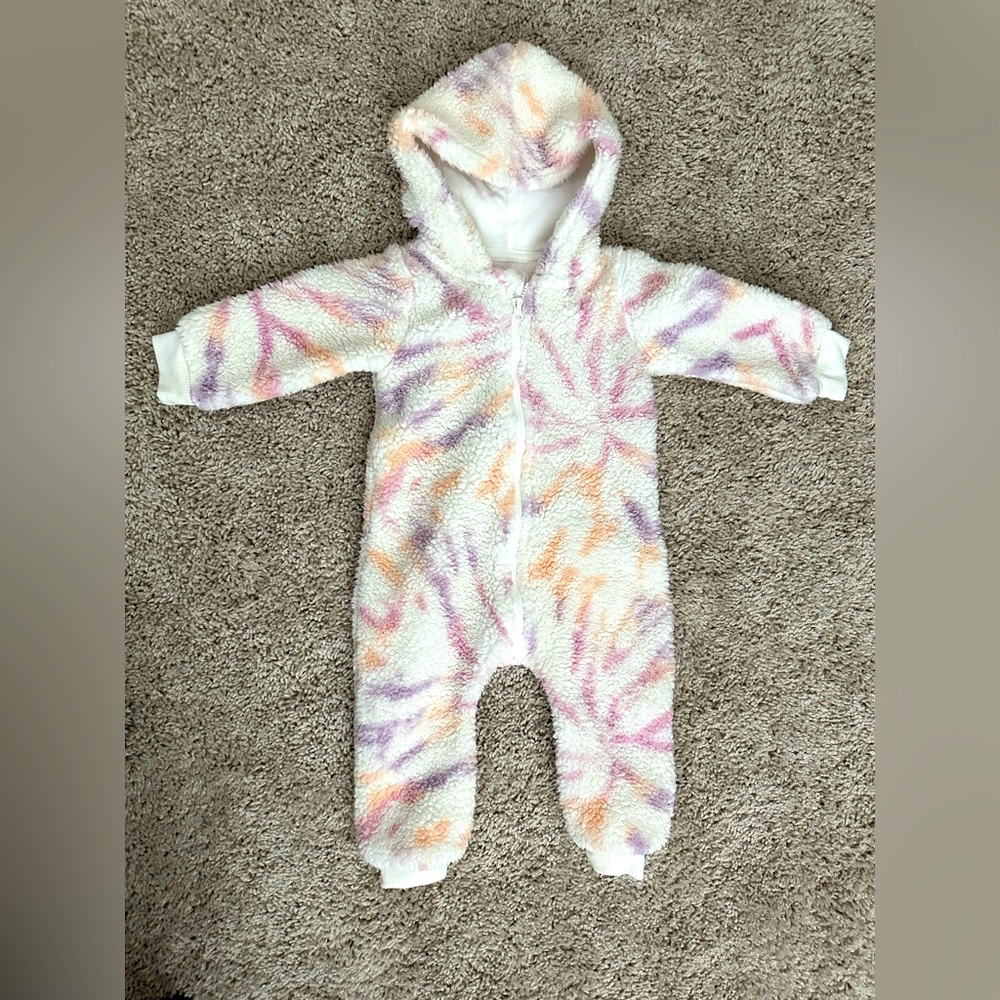 Tie dye warm onesie with hoodie
